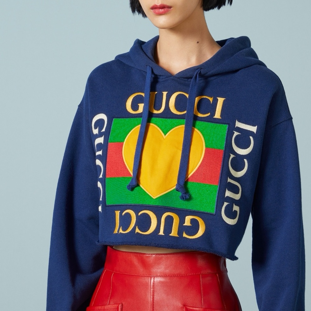 Gucci Cotton Jersey Hooded Sweatshirt Ready-To-Wear - Blue